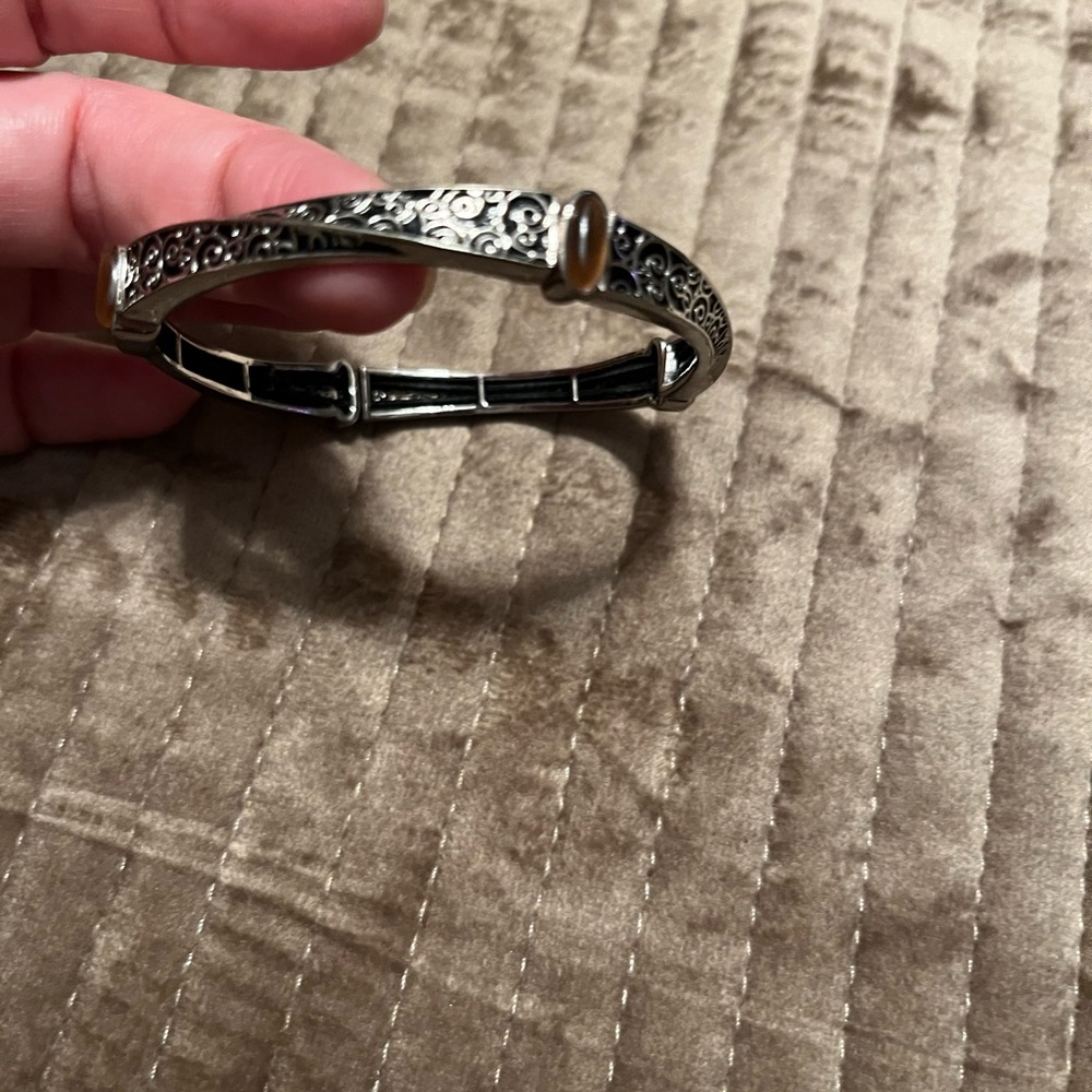 Lia Sophia Silver and black with brown stones Bracelet